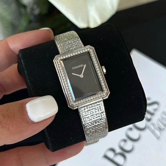 Authentic Chanel Boyfriend Tweed Watch - Picture 1 of 6